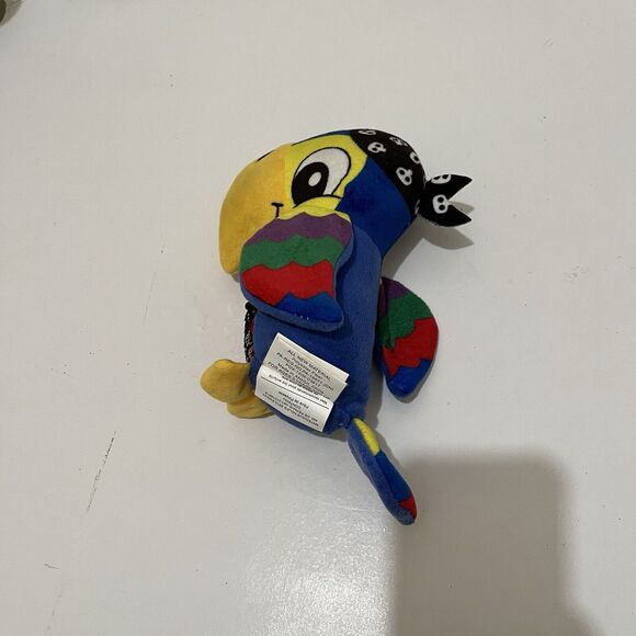 Nanco Blue Red Black Reversible Sequin Plush Pirate Parrot Bird 8" Stuffed Toy - Picture 5 of 8